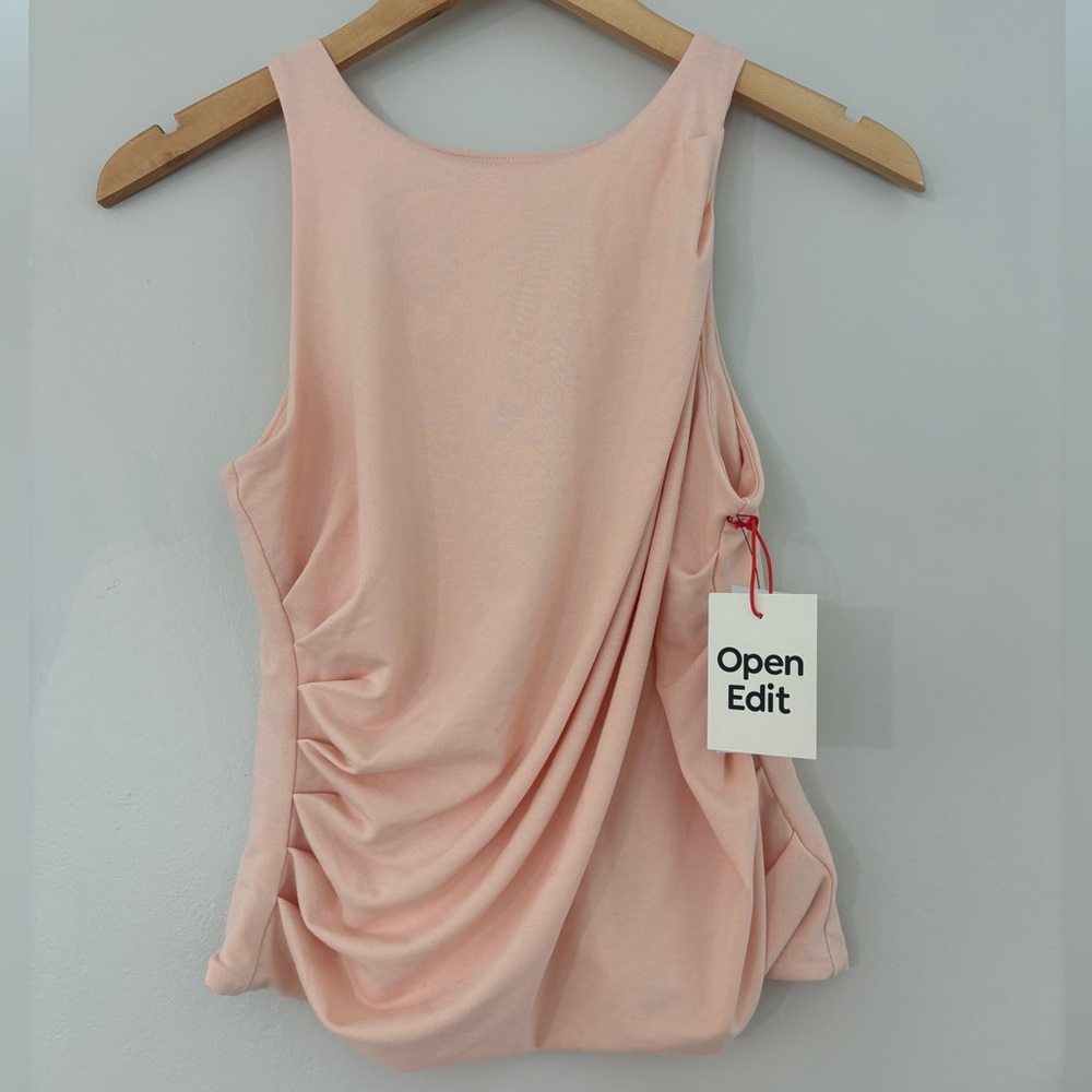 NORDSTROM OPEN EDIT Peach Ruched Tank